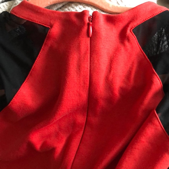 Red and Black French Connection Mini Dress - Picture 4 of 4